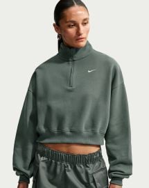 Studio Fleece Medium Weight Womenx27s Oversized 14-Zip Cropped Top com at Nike